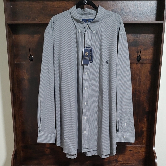 Polo Ralph Lauren Men's Black and White Striped Shirt - Picture 8 of 8